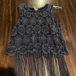 BKE GIMMICKS crop top with tassels super cute lightly worn